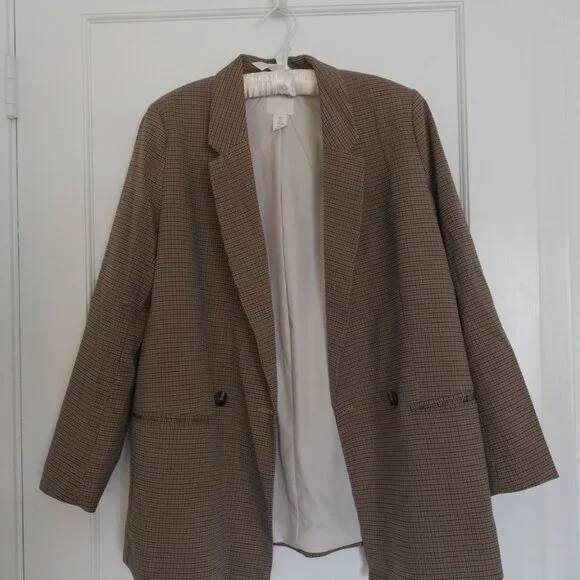H&M Oversized Check Blazer – Size Small - Picture 2 of 4